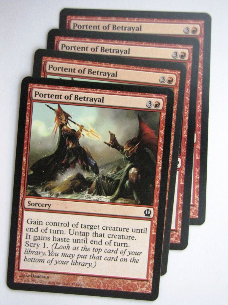 MTG Magic Cards: PORTENT OF BETRAYAL x4 Theros playset # 24A9