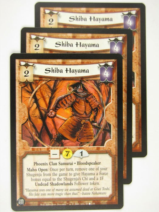 Vintage L5R Cards: SHIBA HAYAMA x3 # 16J34