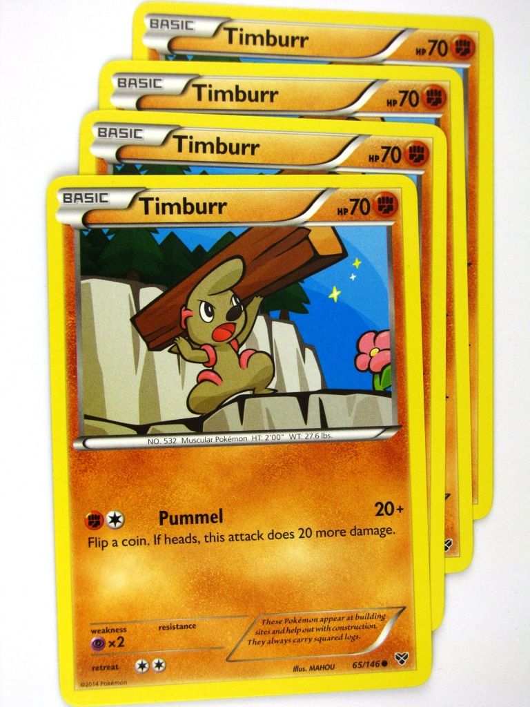 Pokemon Cards: TIMBURR 65/146 x4: X & Y