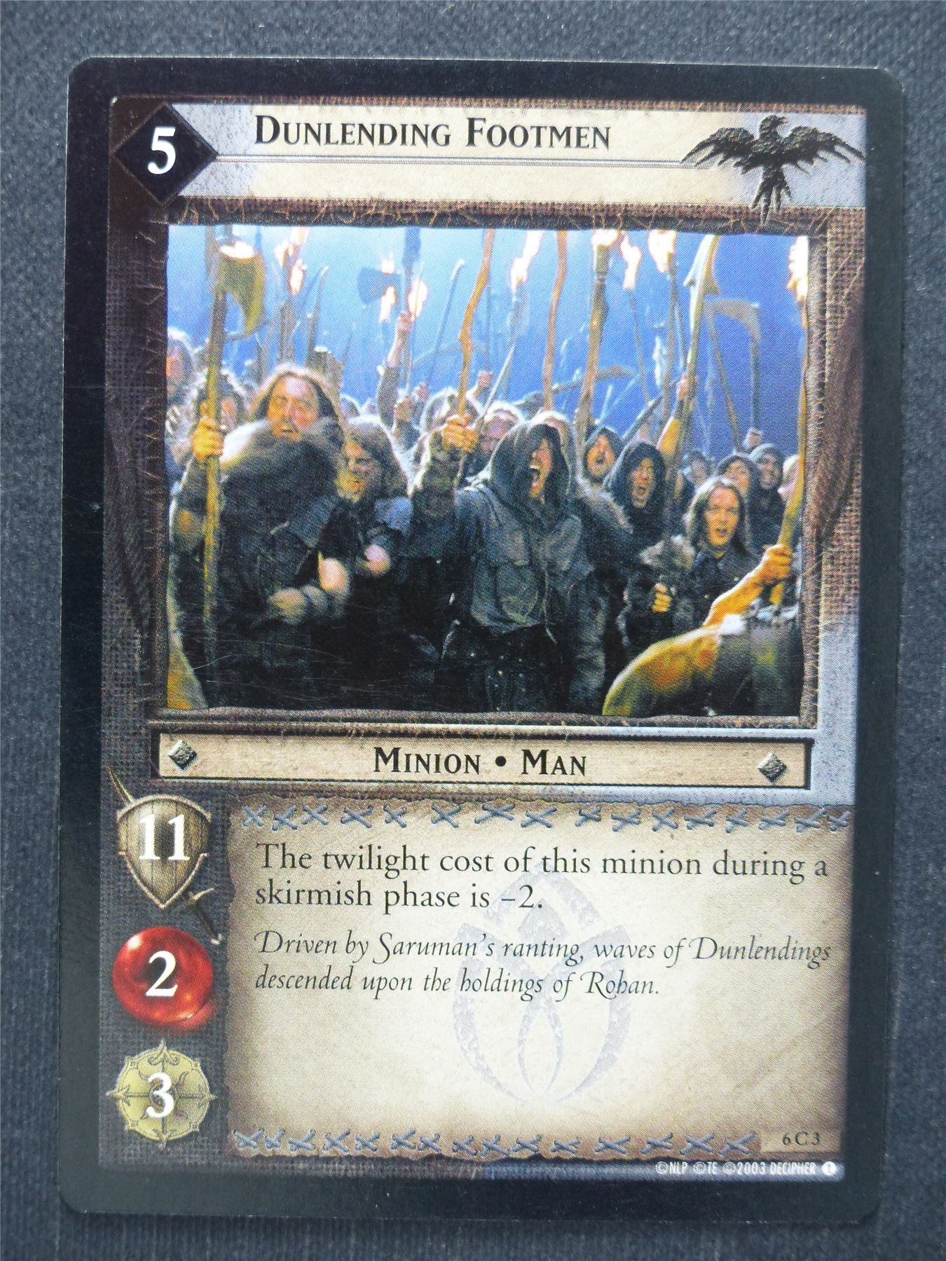 Dunlending Footmen 6 C 3 - LotR Cards #Q5