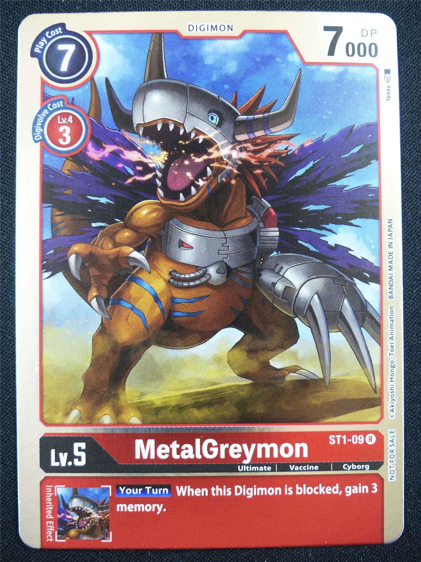 MetalGreymon ST1-09 R alt art played - Digimon Card #1OT