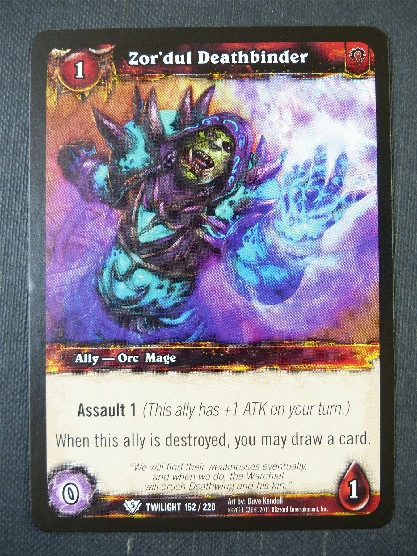 Zor'Dul Deathbinder 152/220 - WoW Card #17J