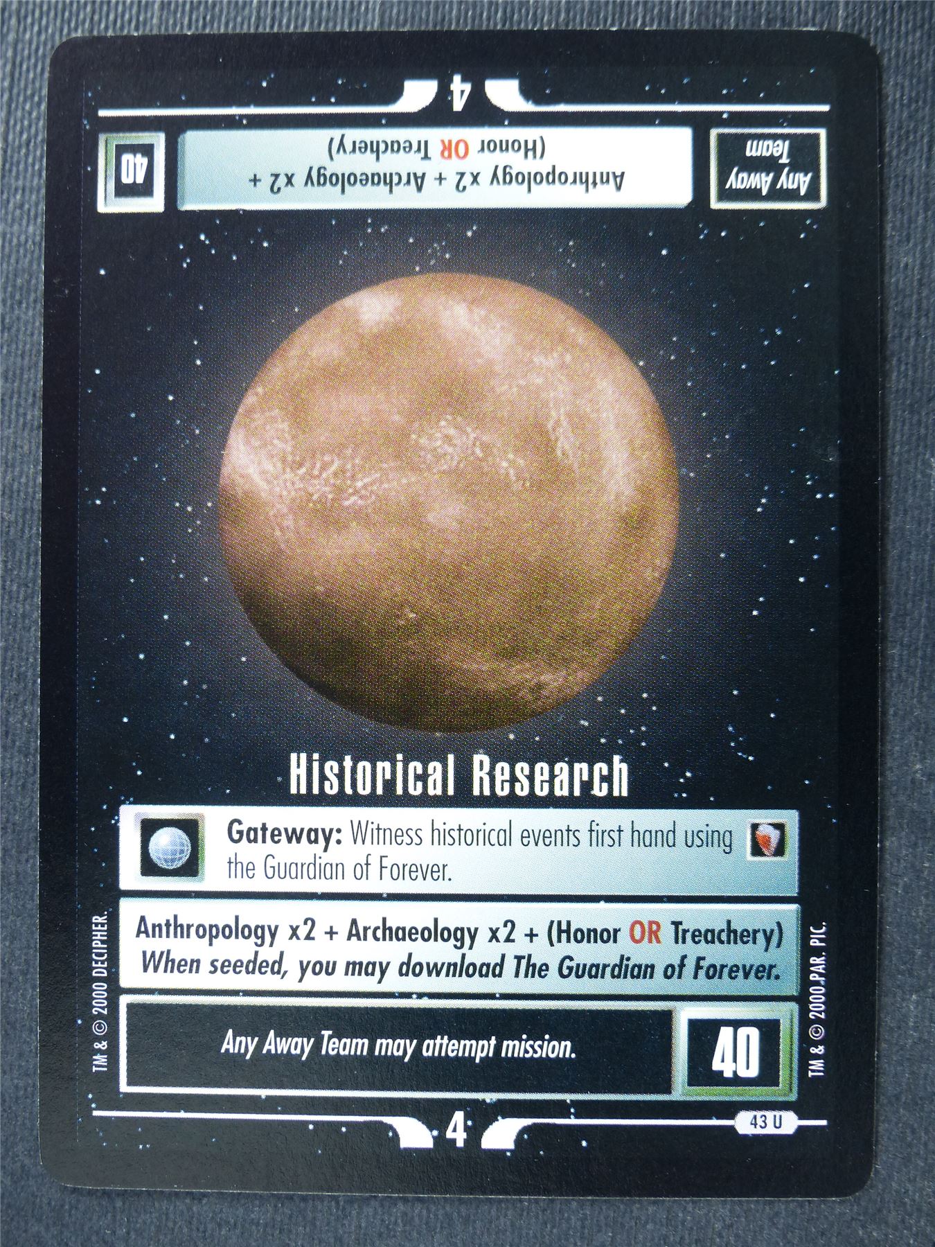 Historical Research - Star Trek Card #4V2
