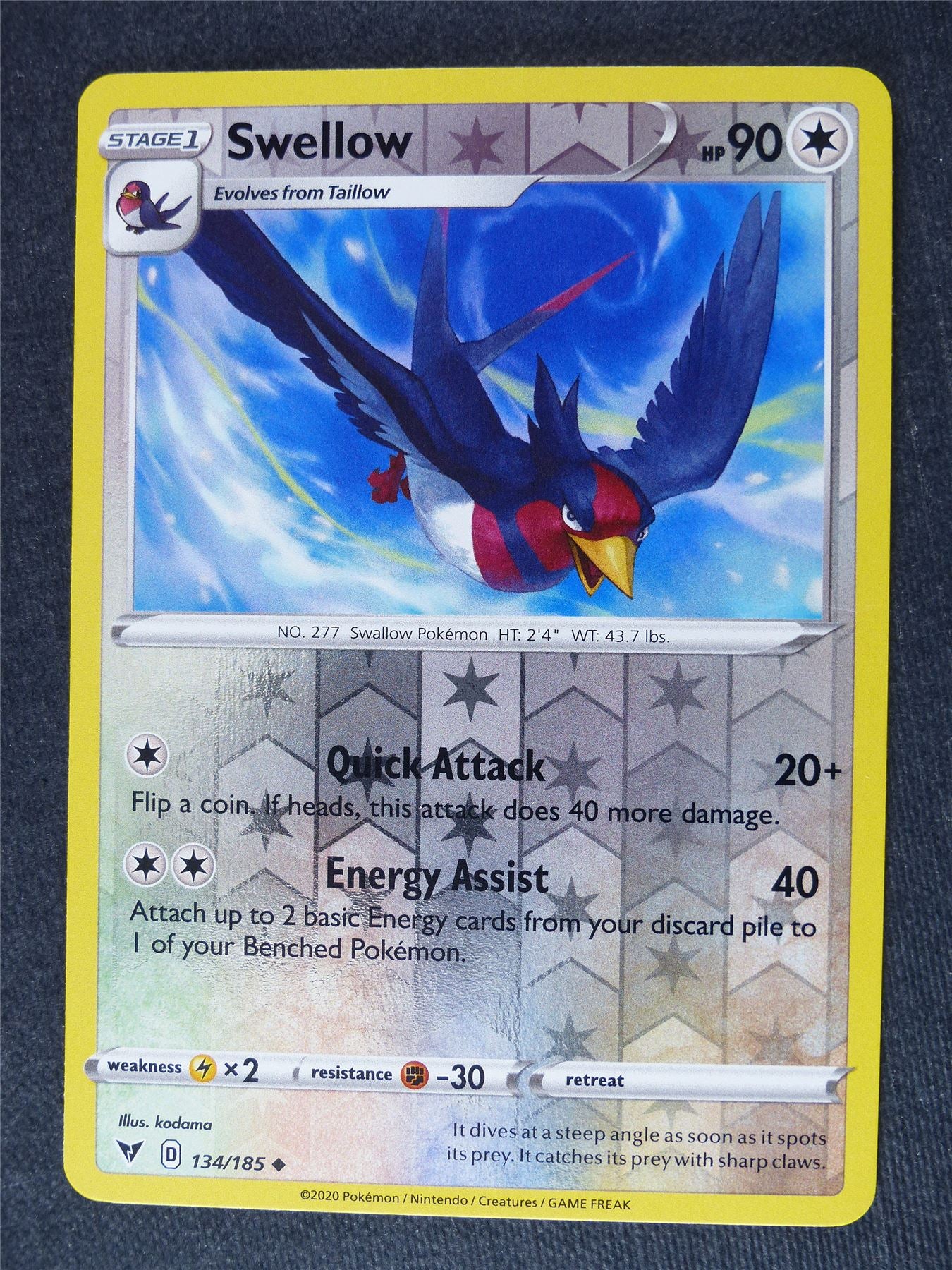 Swellow 134/185 Reverse Holo - Pokemon Cards #MS