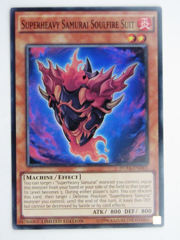 Yugioh Cards: SUPERHEAVY SAMURAI SOULFIRE SUIT DUEA SUPER RARE # 28G36