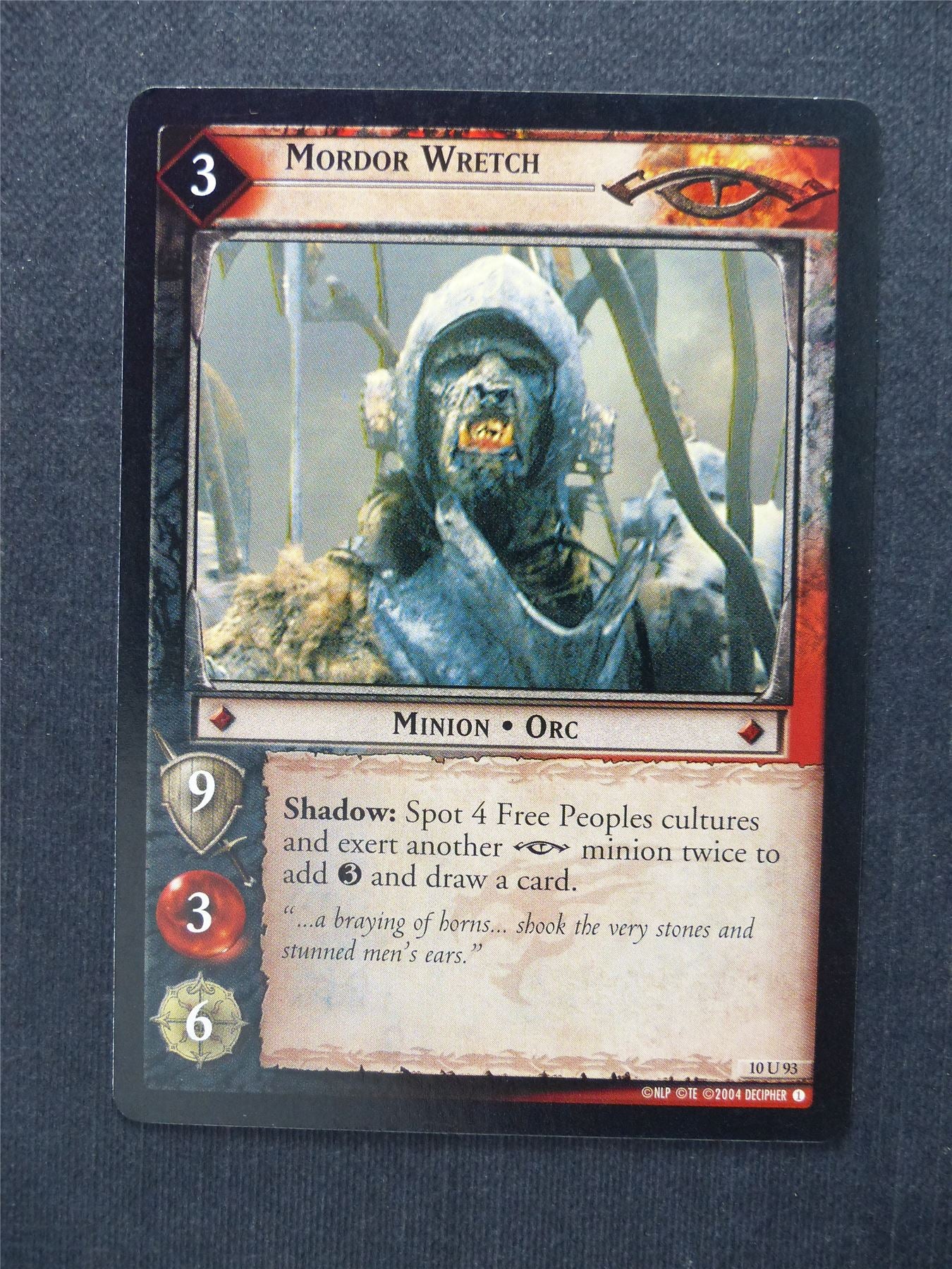 Mordor Wretch 10 U 93 - LotR Cards #88