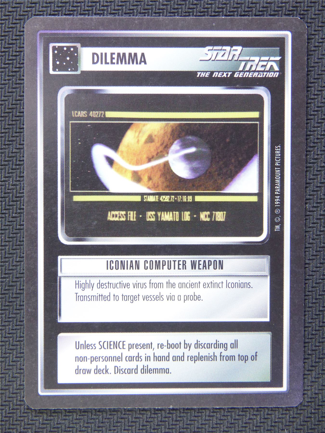 Dilemma Iconian Computer Weapon - Star Trek CCG Next Gen #58K