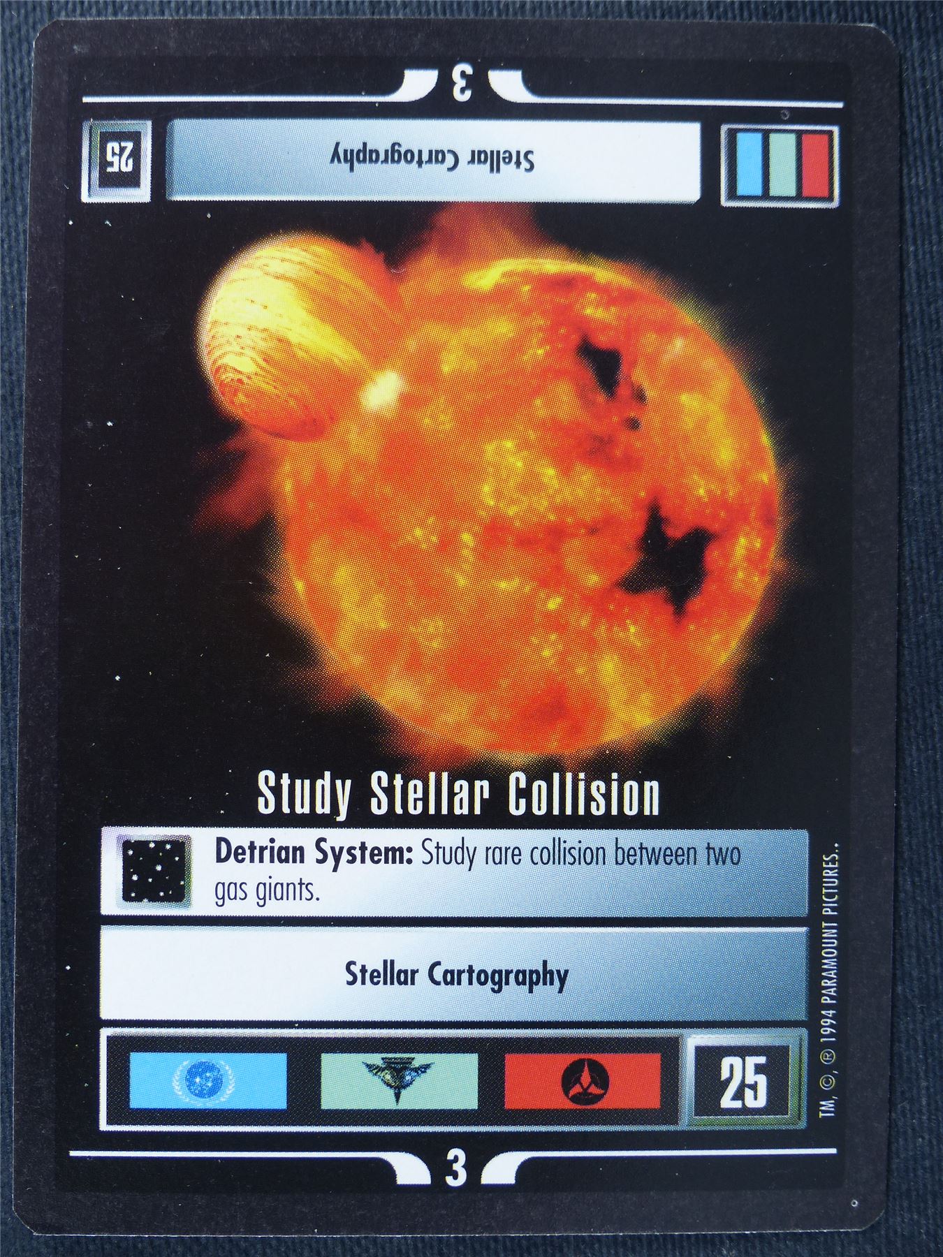 Study Stellar Collision - Star Trek Cards #13F