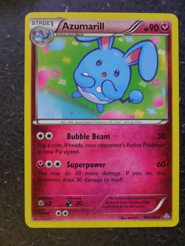 Pokemon Cards: AZUMARILL 103/160 RARE # 7A88