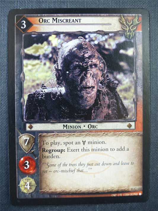 Orc Miscreant 11 C 131 - LotR Card #76W