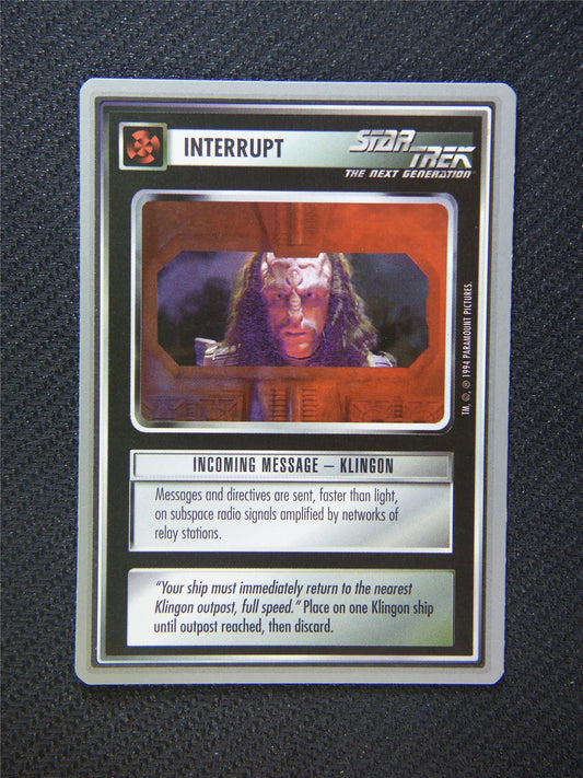 Interrupt Incoming Message Klingon - Star Trek Silver Border Card Decipher #2F3