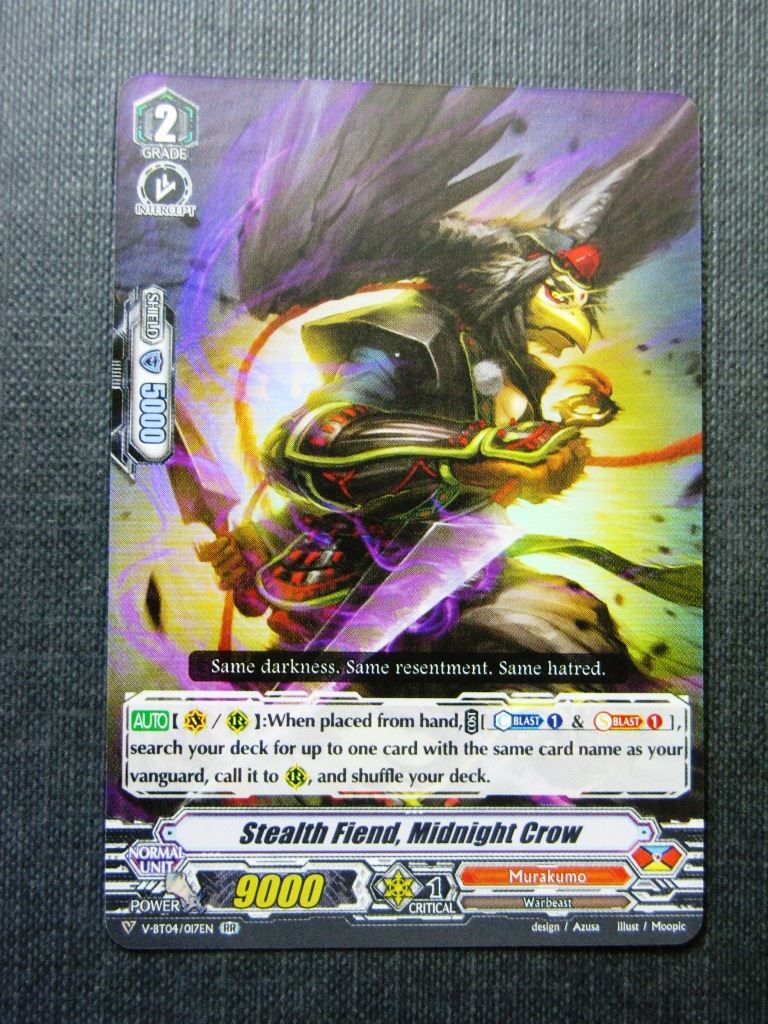 Stealth Fiend Midnight Crow V-BT04 RR - Vangaurd Cards # 6F43