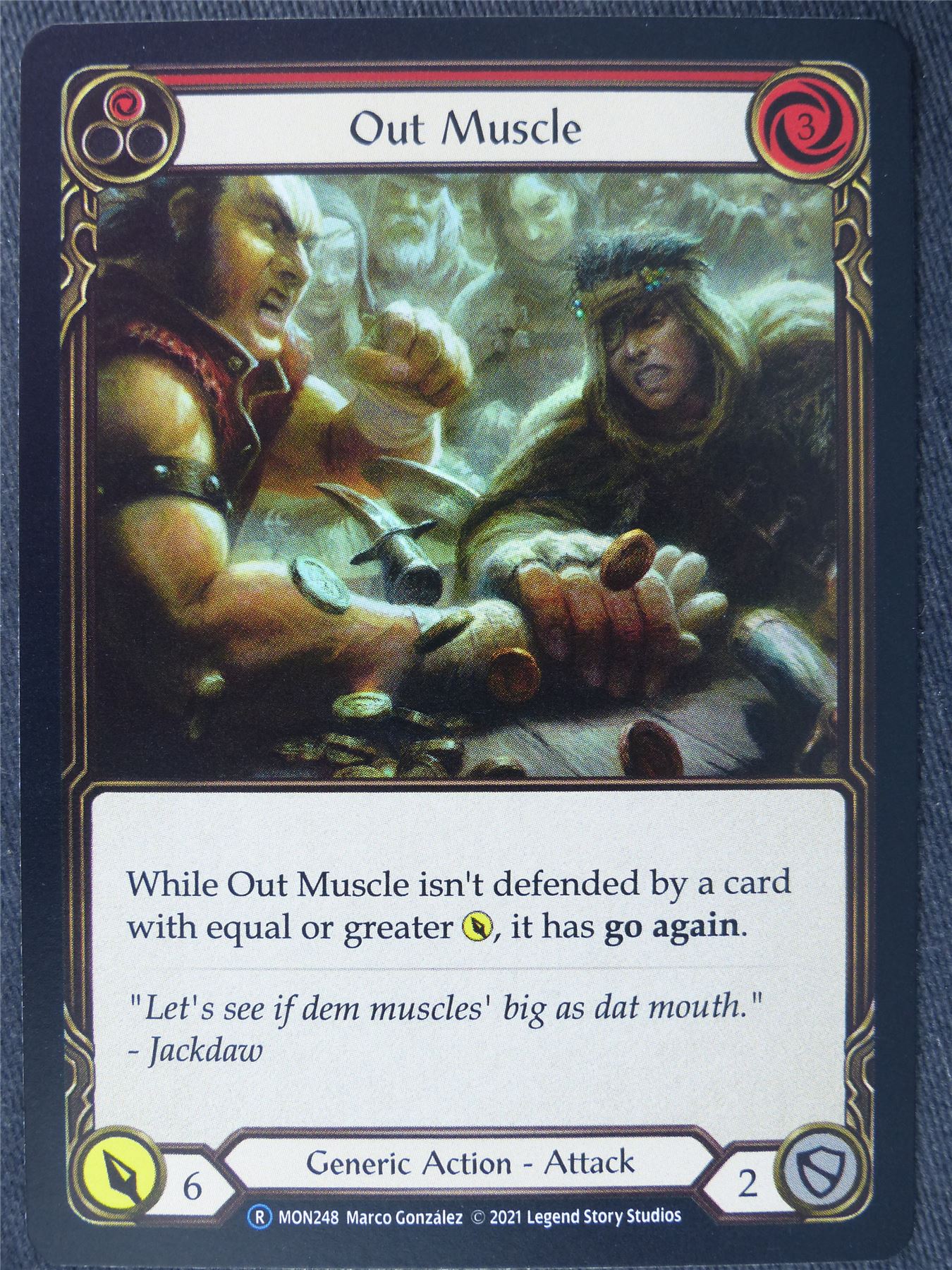 Out Muscle Red Foil - Monarch Unlimited - Flesh and Blood Cards #IK