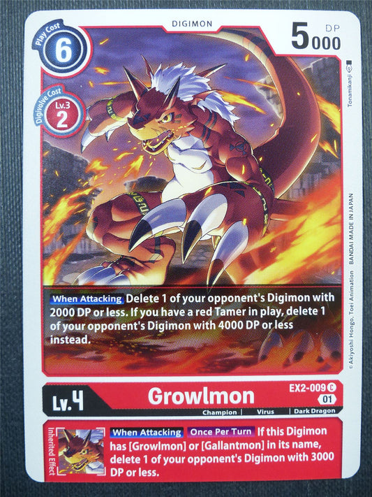 Growlmon EX2 - Digital Hazard - Digimon Card #4K4