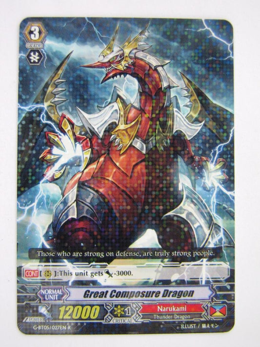 Vanguard Cards: GREAT COMPOSURE DRAGON G-BT05 R # 5F82