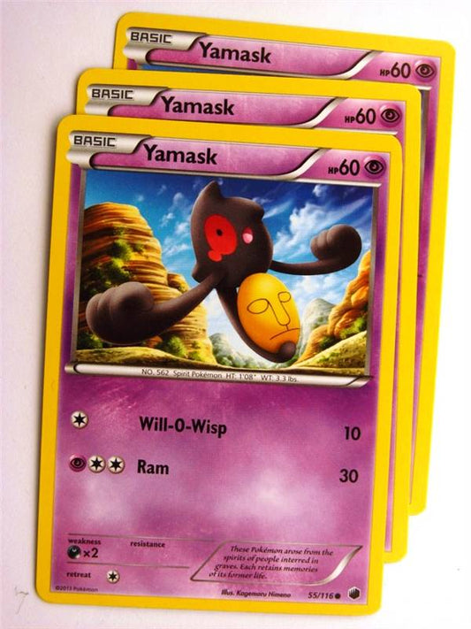 Pokemon CCG: YANMASK 55/116 x3 :Plasma Freeze