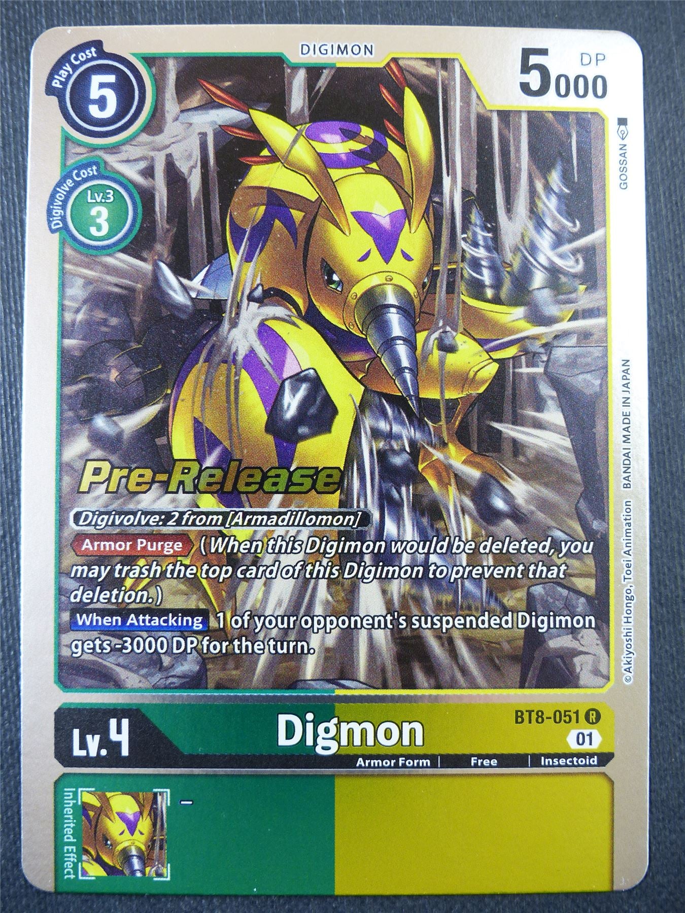 Digmon BT8 R Pre-Release Foil - Digimon Card #5E1