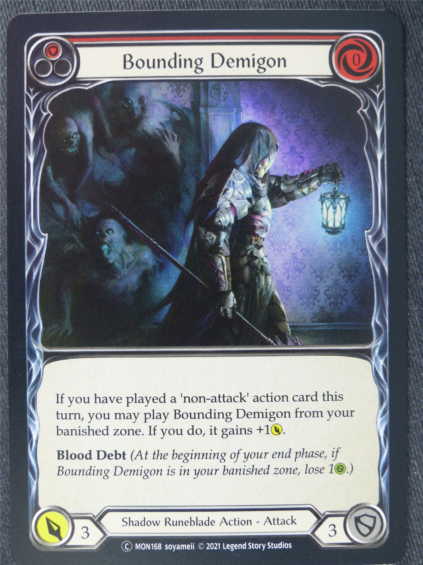 Bounding Demigon Red Foil - Monarch Unlimited - Flesh and Blood Cards #J6