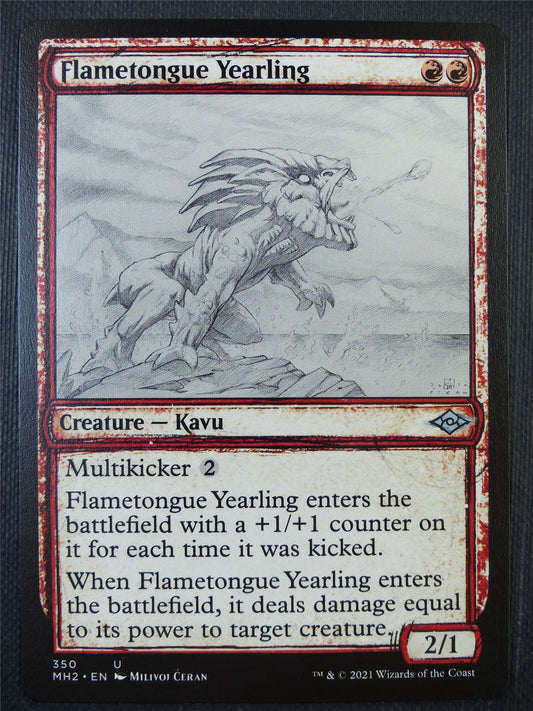 Flametongue Yearling sketch - Mtg Card #6KV