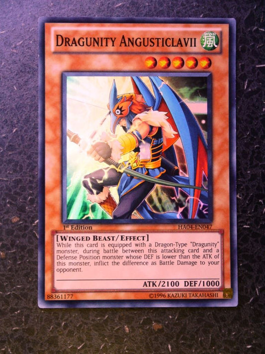 Yugioh Cards: DRAGUNITY ANGUSTICLAVII  HAO4  SUPER  RARE # 2E55