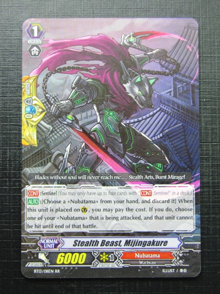 Vanguard Cards: STEALTH BEAST, MIJINGAKURE BT13 RR #