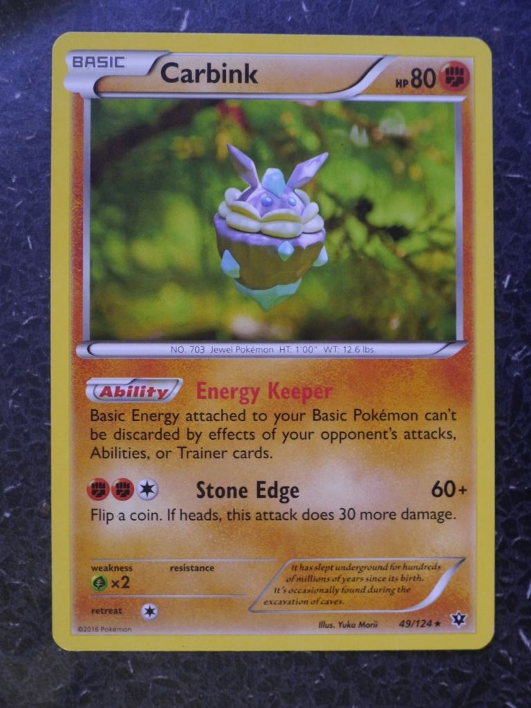 Pokemon Cards: CARBINK 49/124 RARE # 6A35