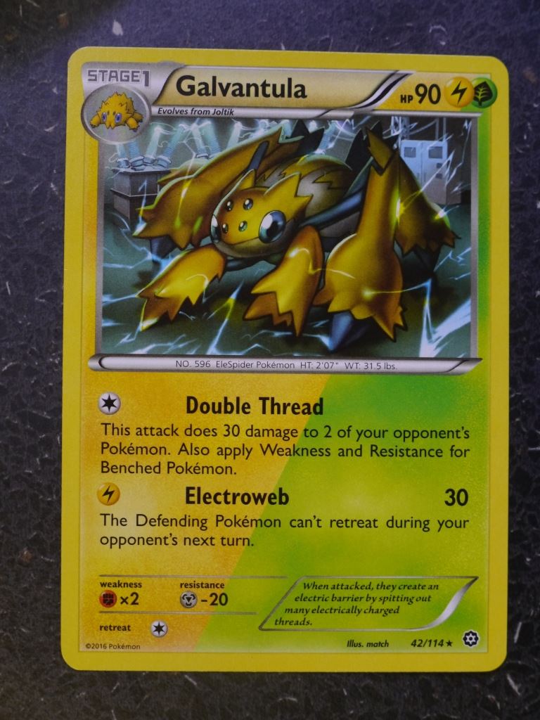 Pokemon Cards: GALVANTULA 42/114 RARE # 7B90