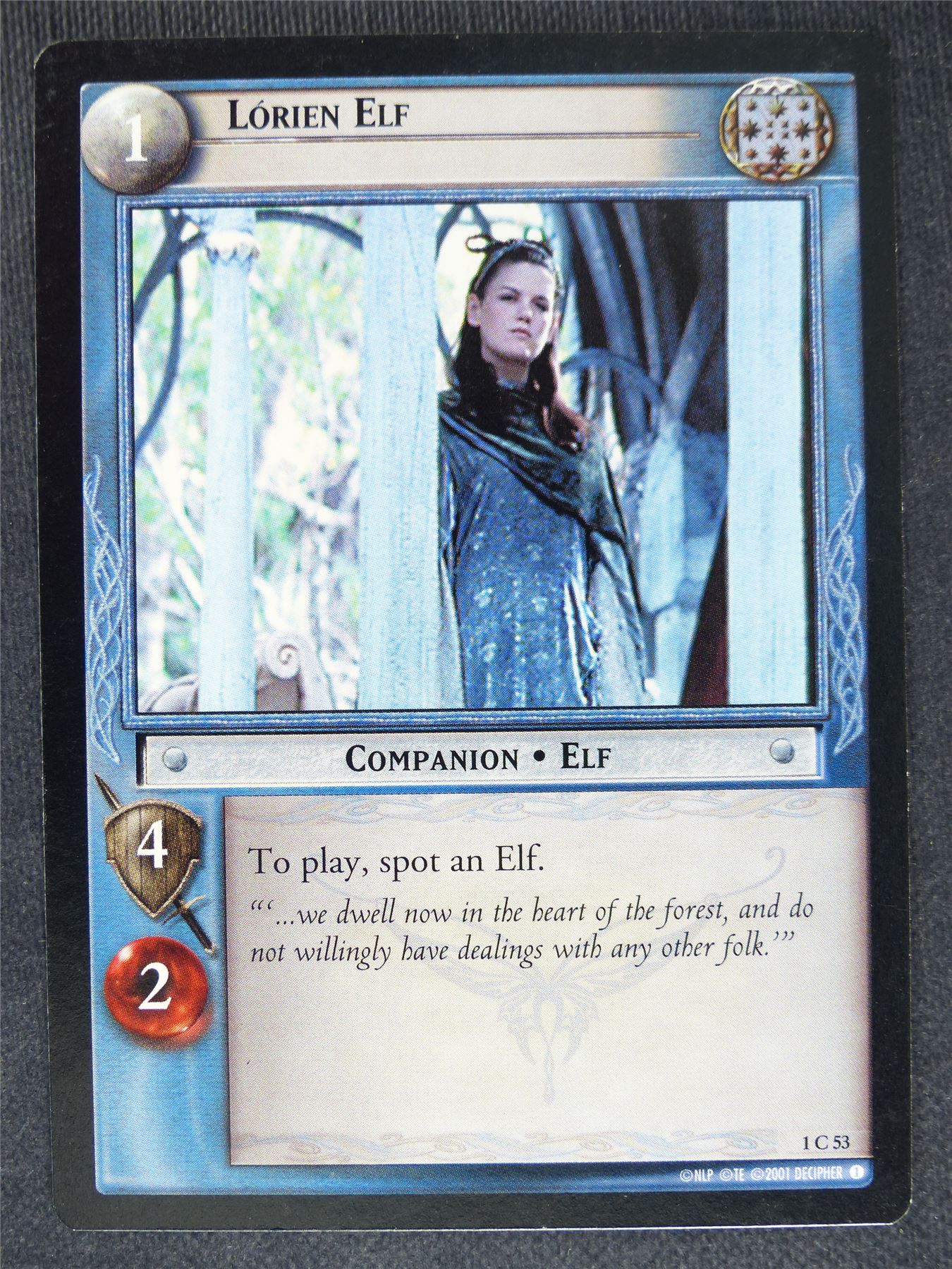 Lorien Elf 1 C 53 - played - LotR cards #CD