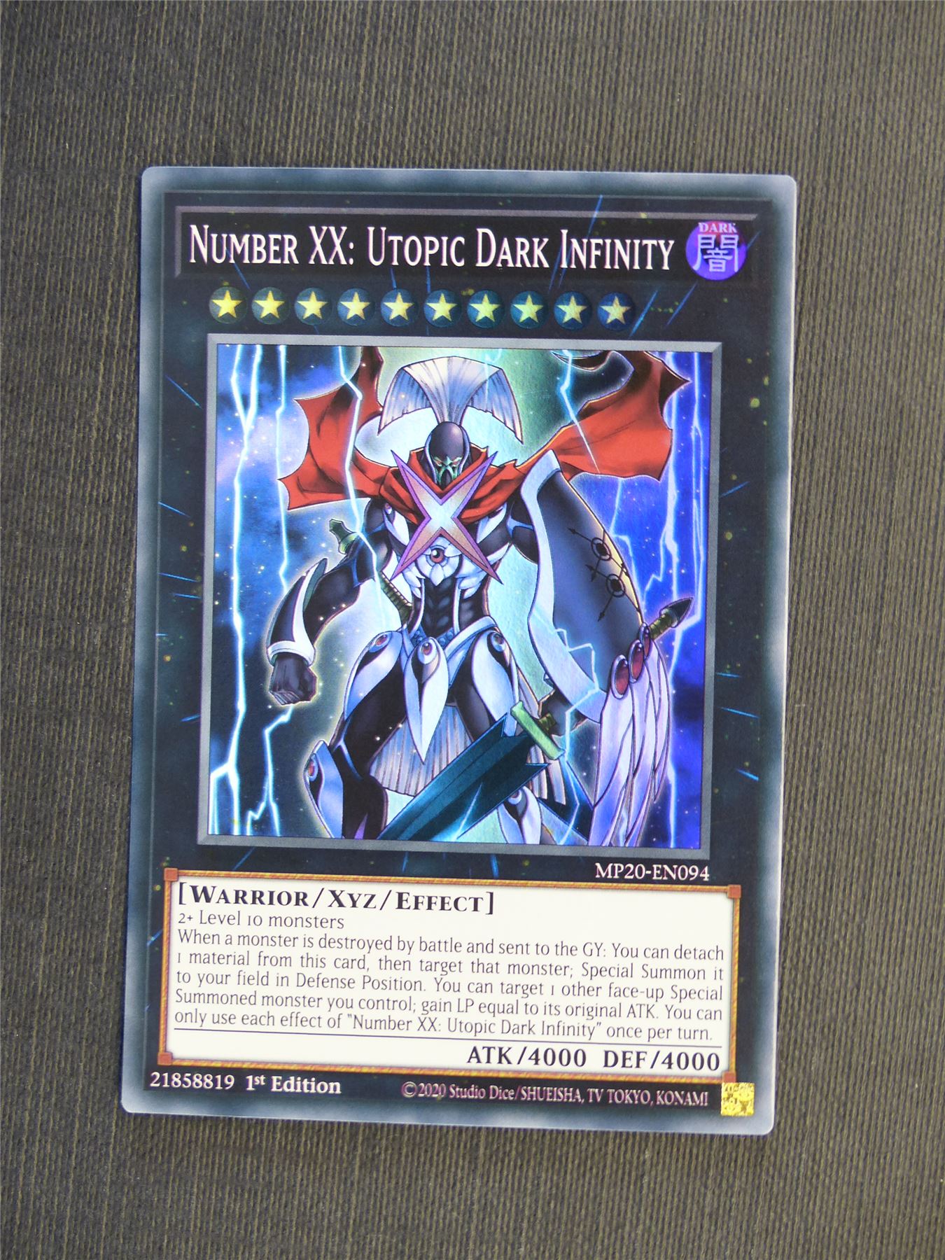 Numbr XX: Utopic Dark Infinity MP20 Super Rare - 1st ed - Yugioh Cards #5KD