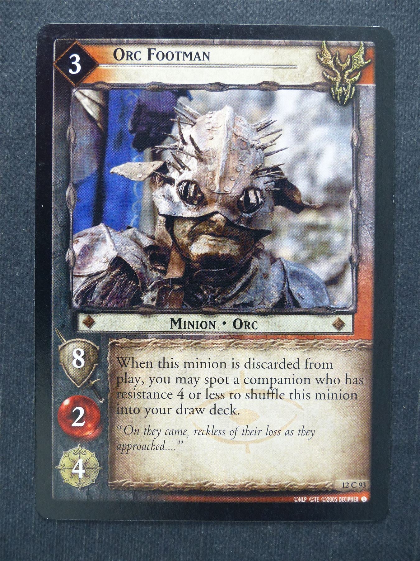 Orc Footman 12 C 93 - LotR Cards #M0