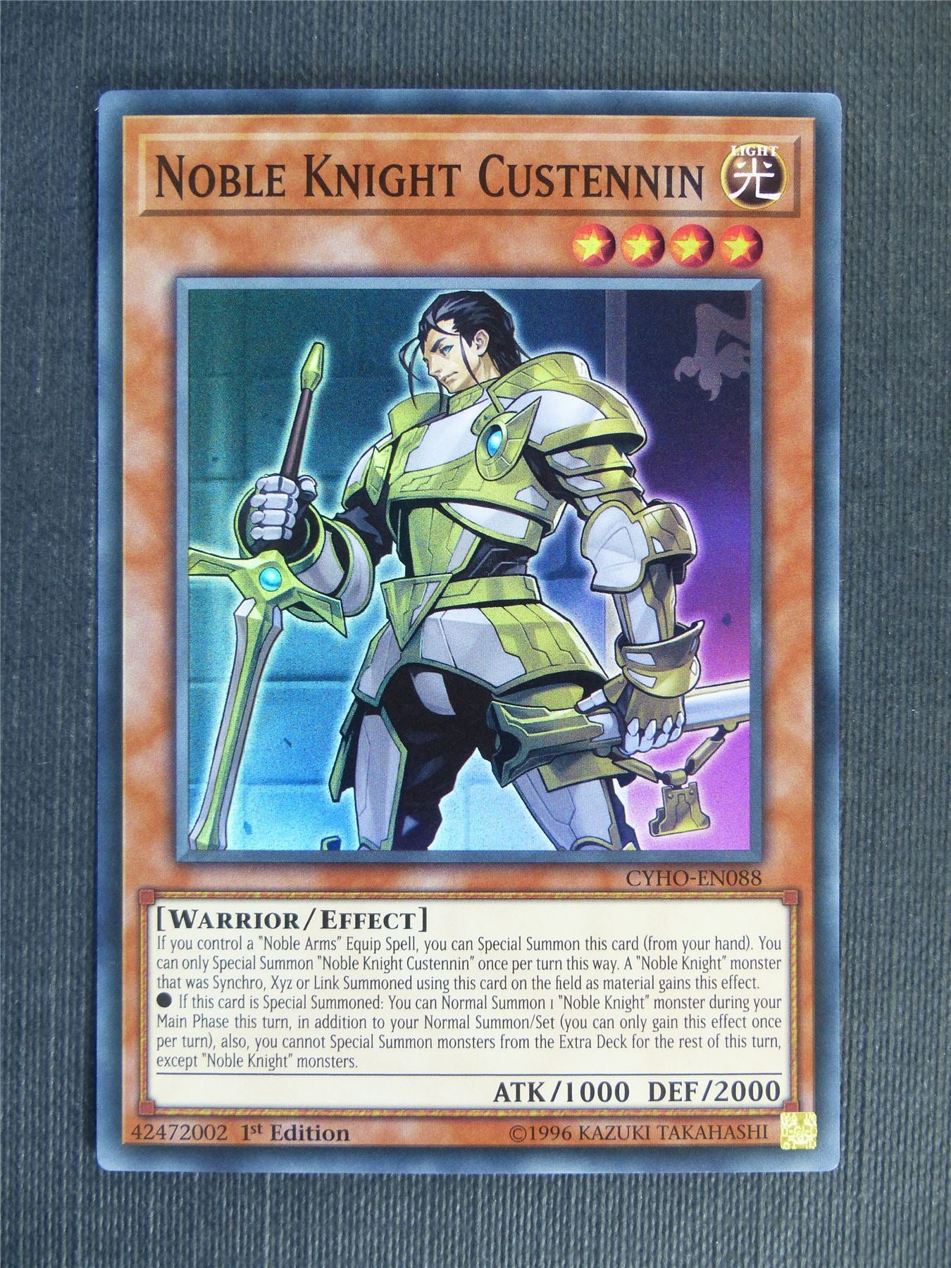 Noble Knight Custennin CYHO Super Rare - 1st ed - Yugioh Cards #13F