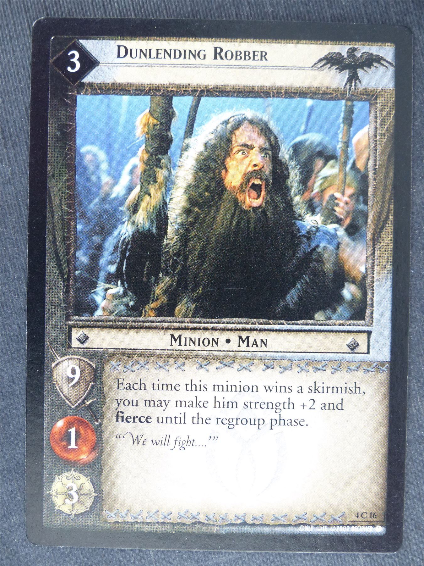 Dunlending Robber 4 C 16 - played - LotR Cards #M1