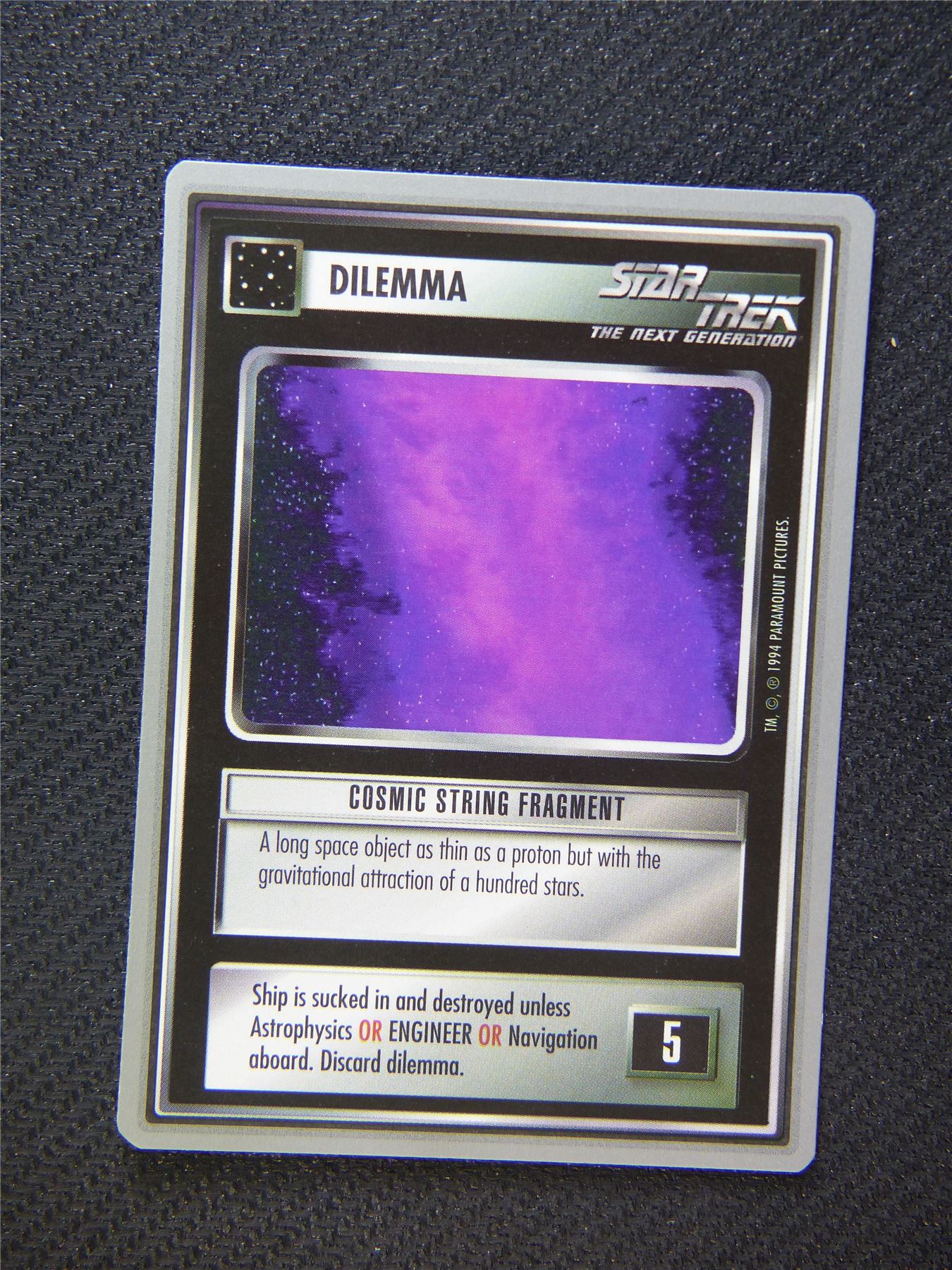 Dilemma Cosmic String Fragment - Star Trek Silver Border Card Decipher #2DY