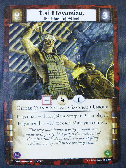 Tsi Hayamizu the Hand of Steel - L5R Card #2AC