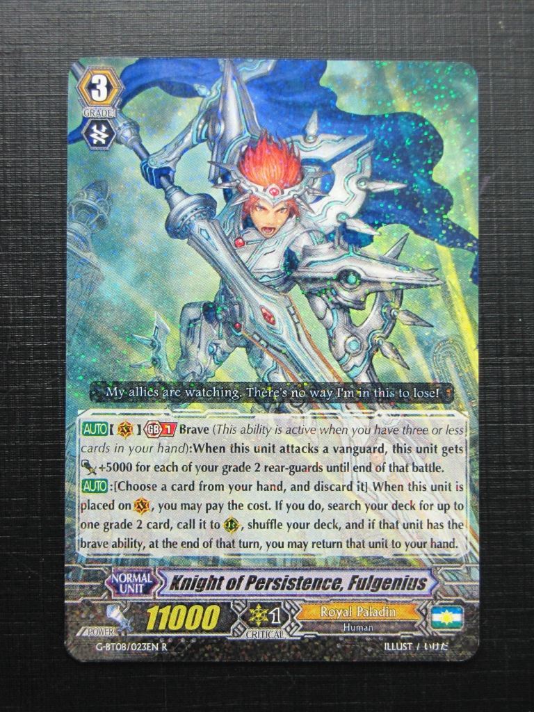 Vanguard Cards: KNIGHT OF PERSISTENCE, FULGENIUS G-BT08 R # 19E3