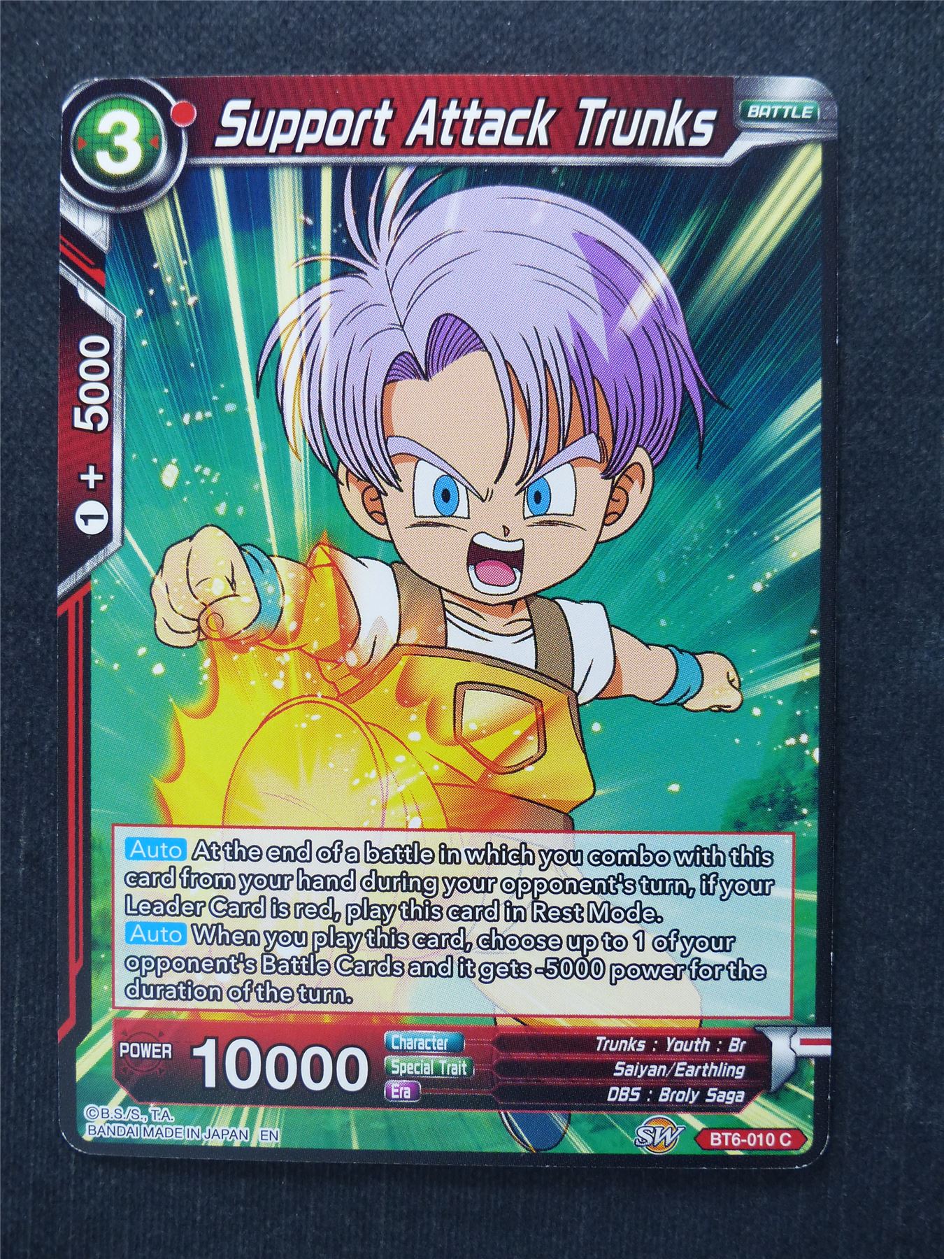 Support Attack Trunks - Dragon Ball Super Cards #9I