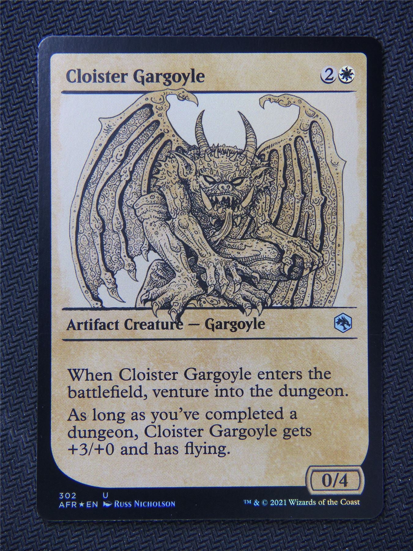 Cloister Gargoyle Foil Rulebook Art - Mtg Forgotten Realms #1H3