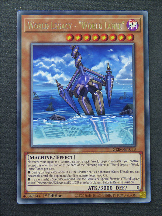 World Legacy - World Lance GEIM Rare - 1st Edition - Yugioh Card #1PT