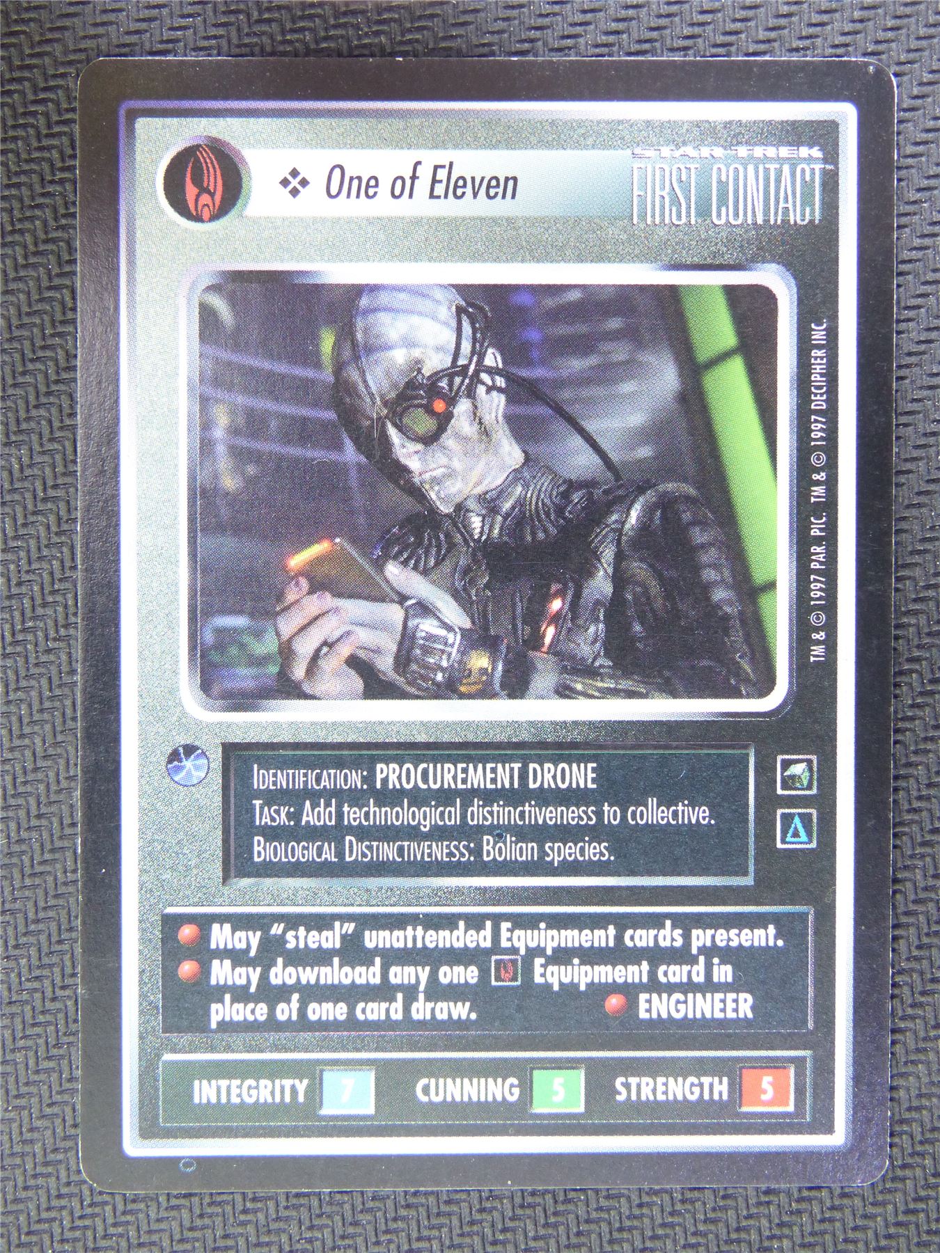 One of Eleven Black Border - Star Trek CCG First Contact #4Z6