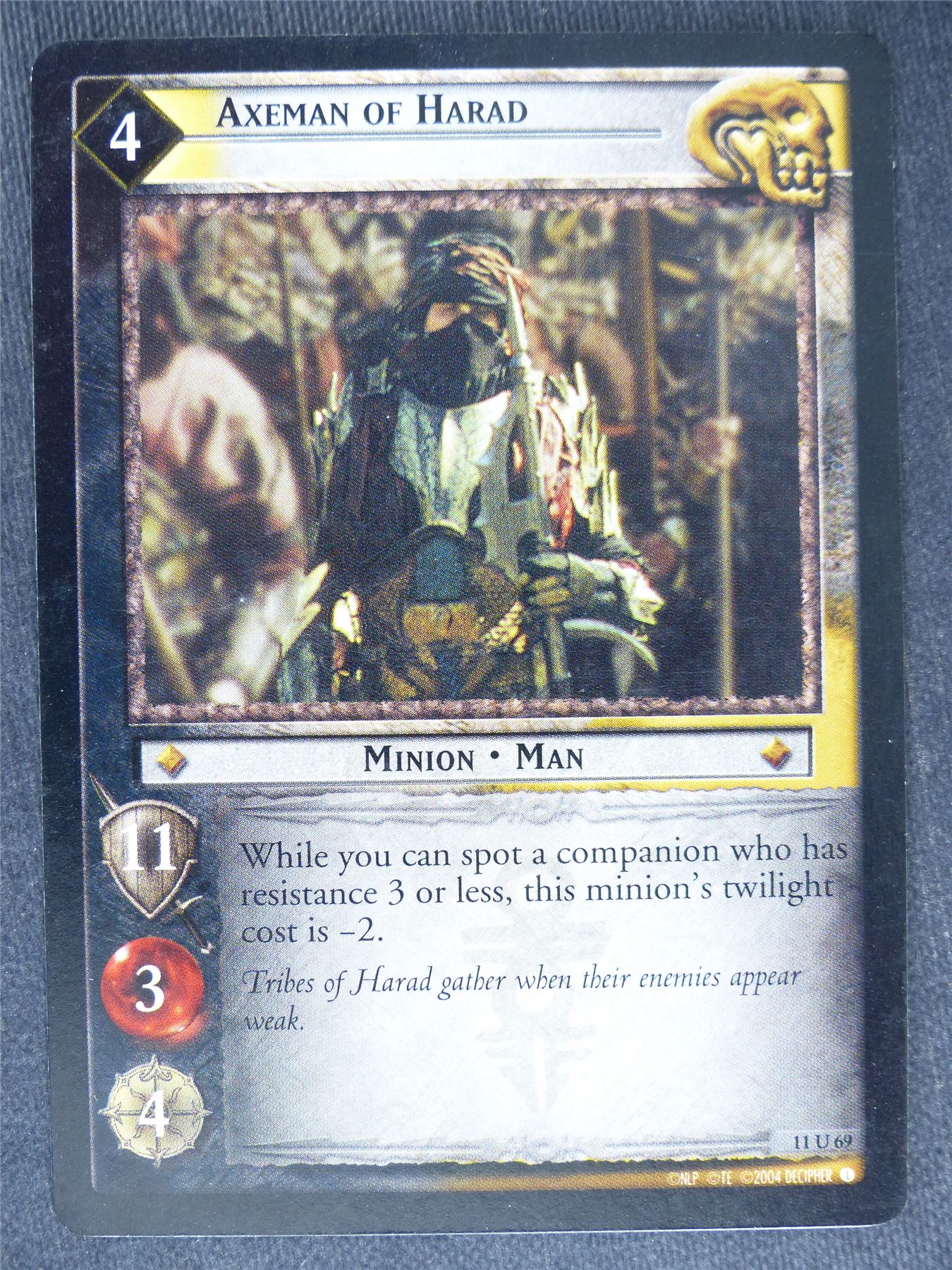 Axeman of Harad 11 U 69 - played - LotR Cards #UJ