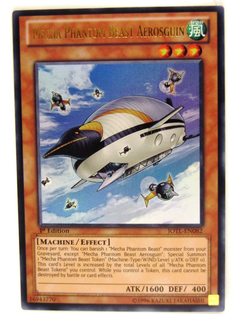 Yugioh CCG: MECHA PHANTOM BEAST AEROSGUIN JOTL ULTRA RARE