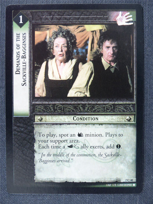 Demands of the Sackville-Bagginses 2 C 40 - LotrR Cards #3EA