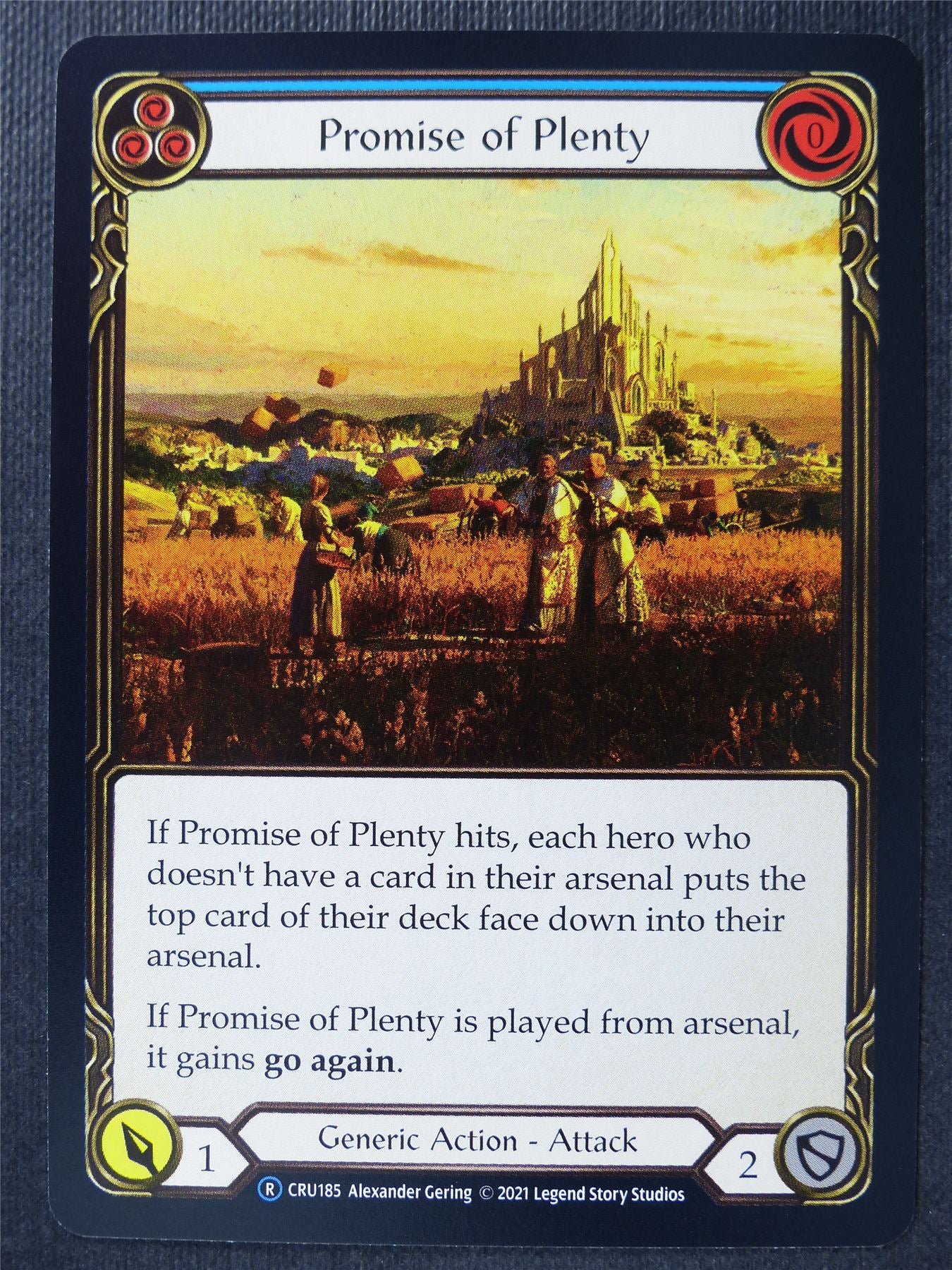 Promise of Plenty - Blue CRU185 R - Flesh & Blood Card #3N6