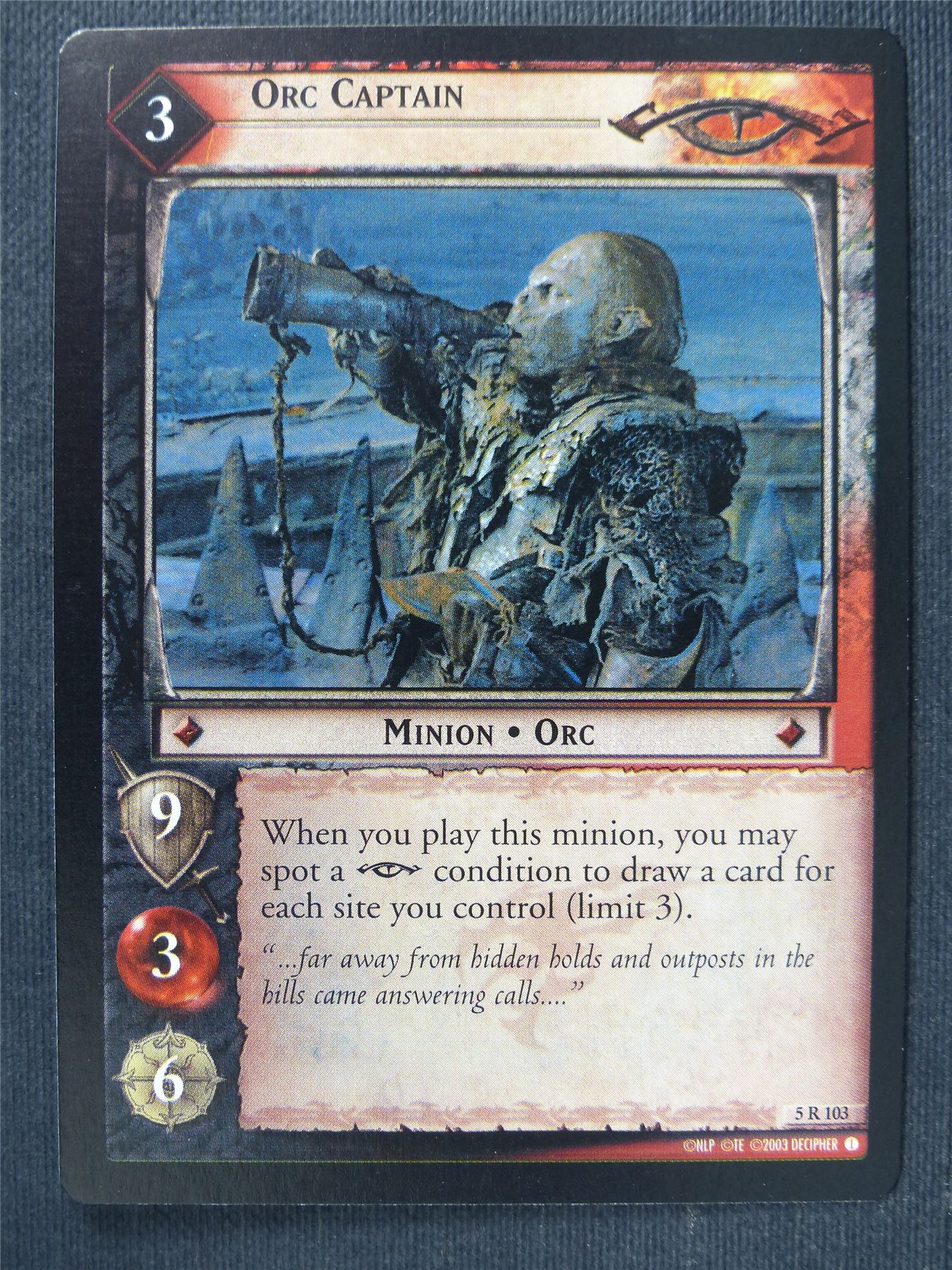 Orc Captain 5 R 103 - LotR Cards #3PA