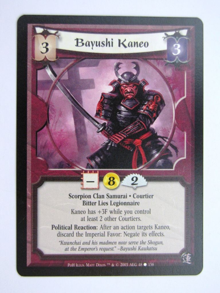 Vintage L5R Cards: BAYUSHI KANEO # 27H15