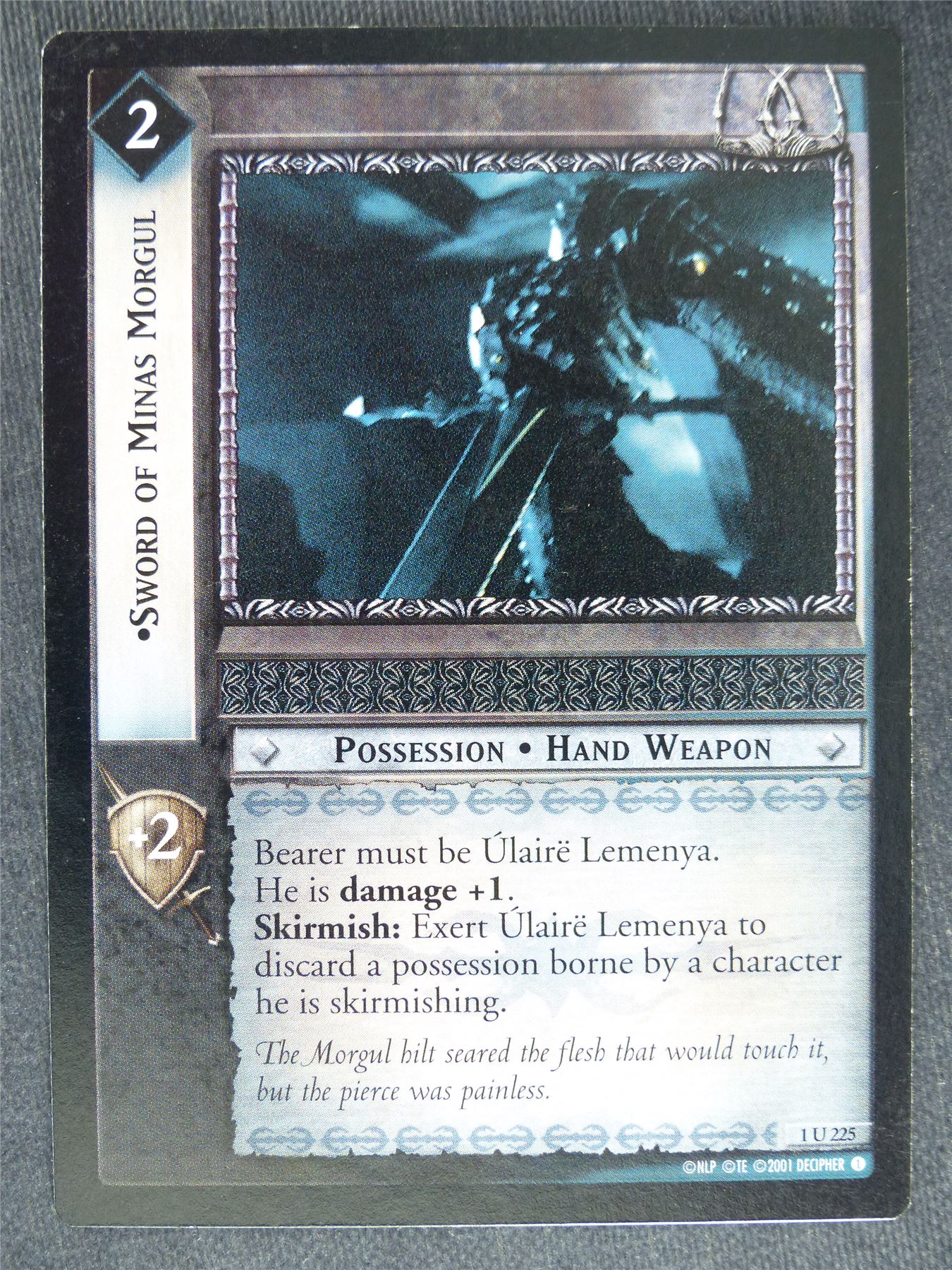 Sword of Minas Morgul 1 U 225 - played - LotR Cards #RG