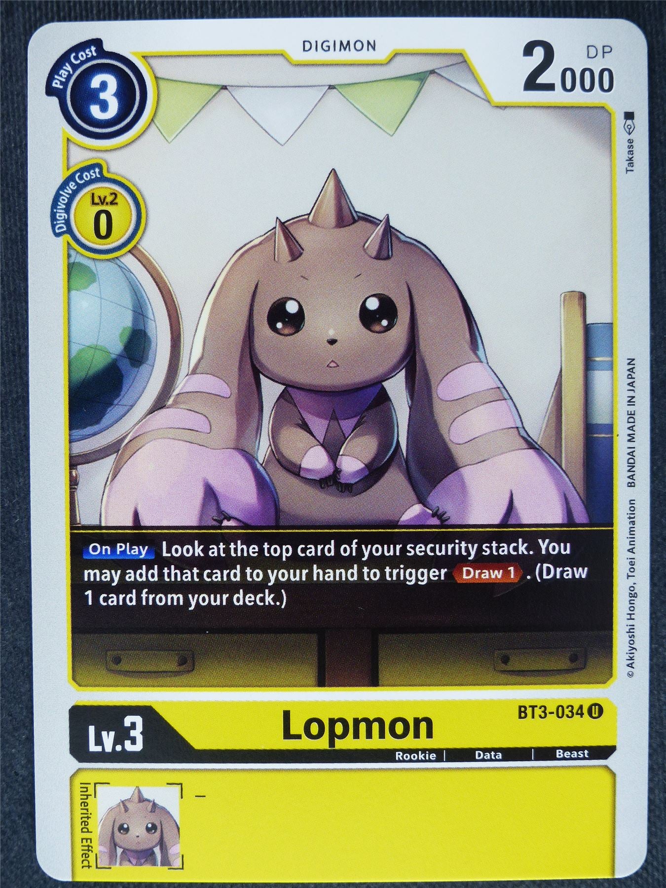 Lopmon BT3-034 U - Digimon Cards #PL