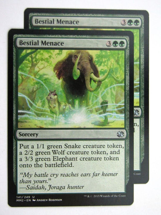 MTG MODERN MASTERS TWO: BESTIAL MENACE x2 # 28A86