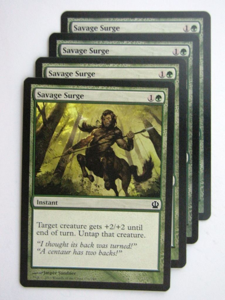 MTG Magic Cards: SAVAGE SURGE x4 Theros playset # 23J62