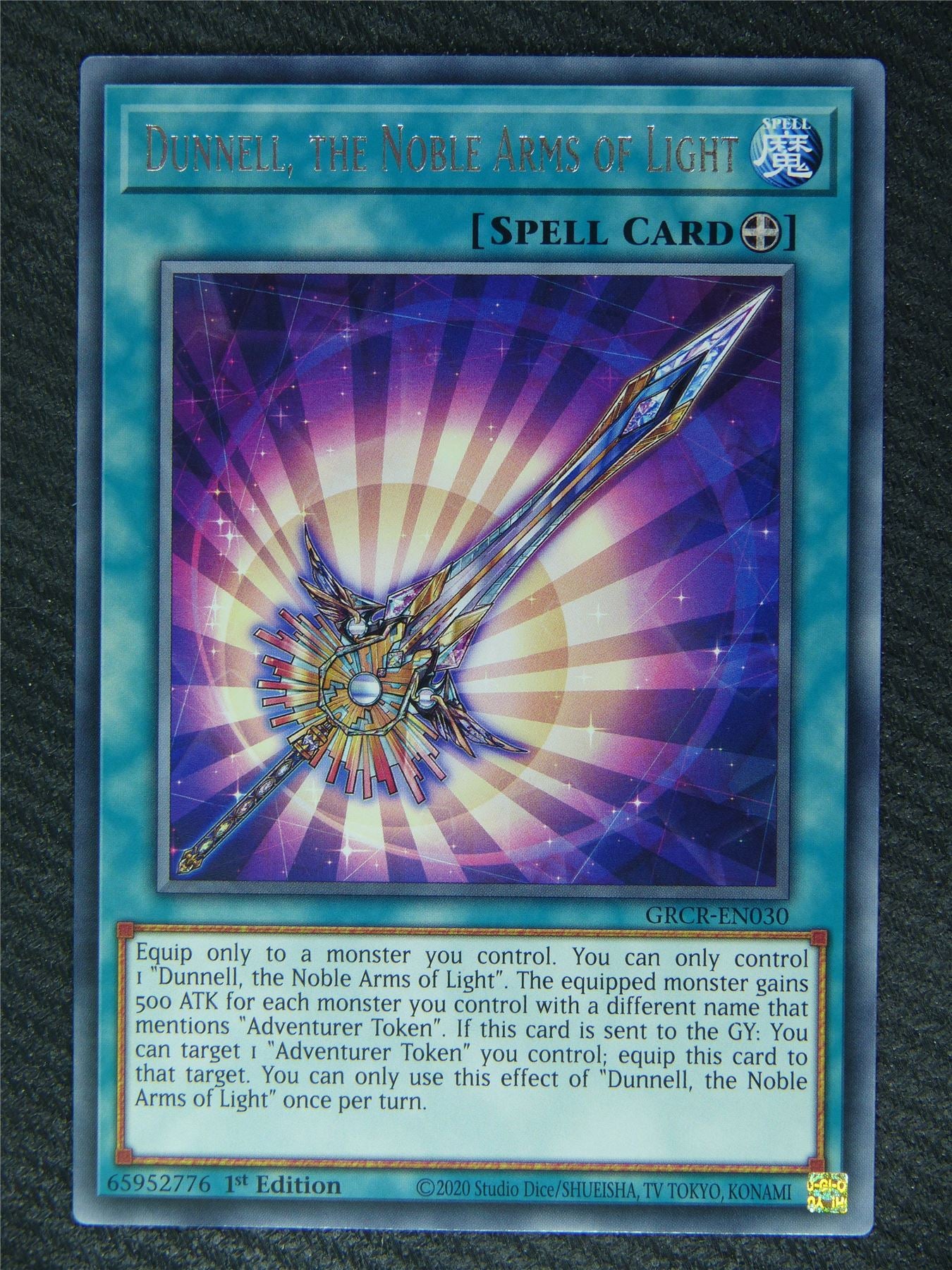 Dunnell The Noble Arms Of Light GRCR Rare - 1st ed - Yugioh Card #83W